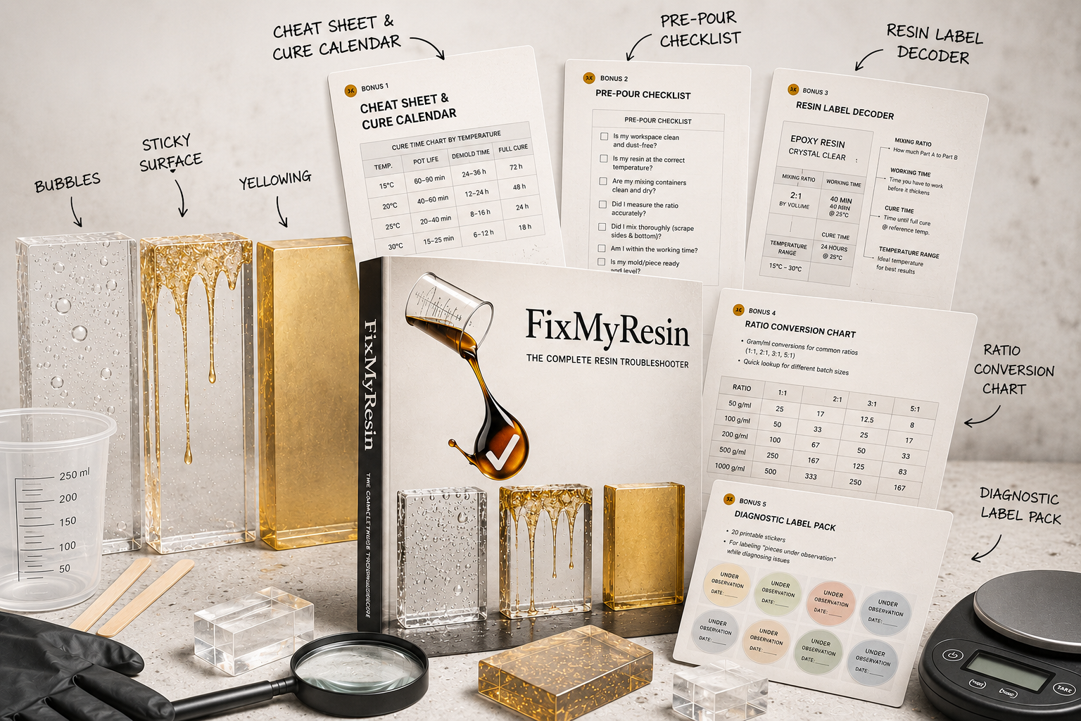 FixMyResin bundle — pristine resin pieces